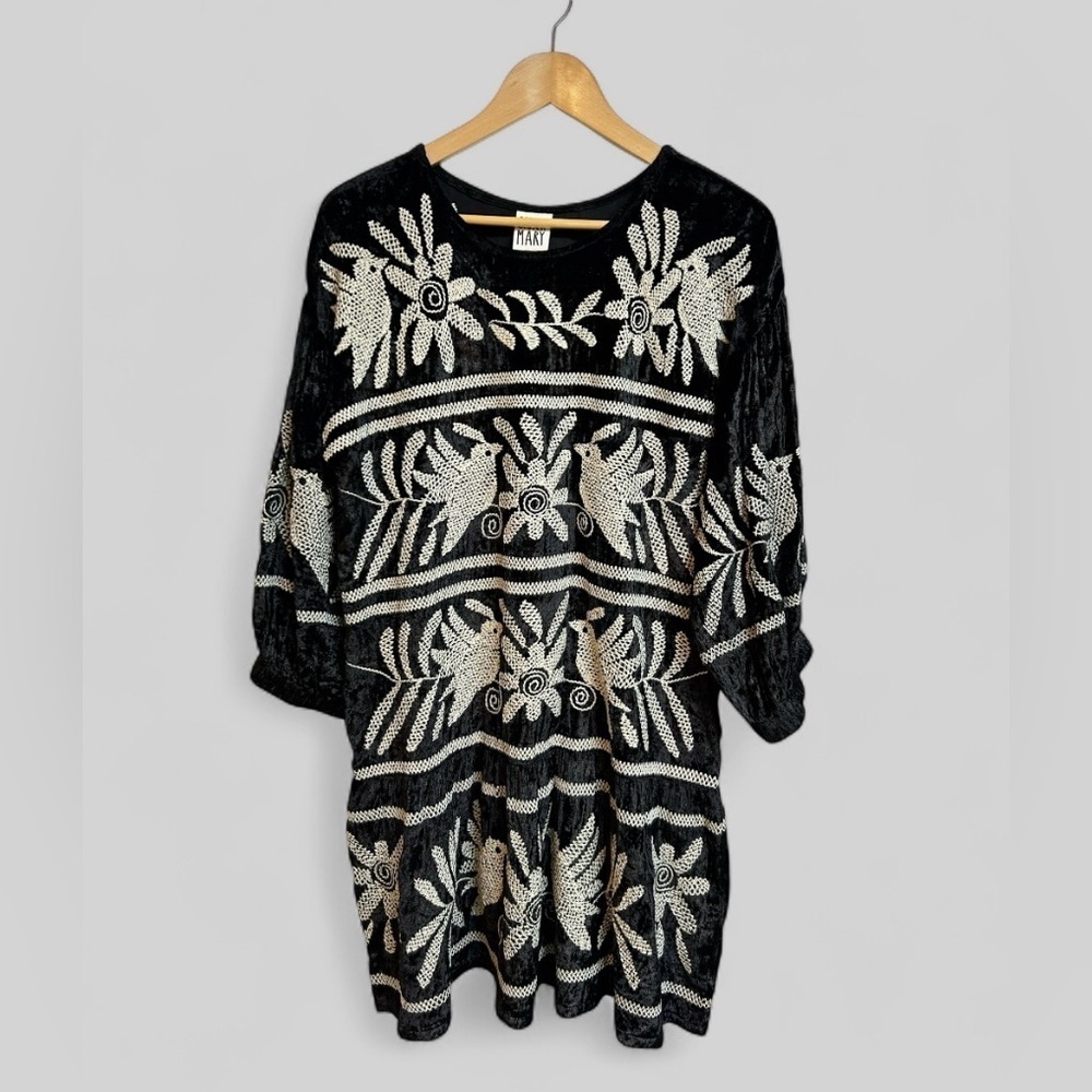 Sister Mary Lora Fay Dress in Black Velour Embroidered Size S/M - Picture 2 of 9